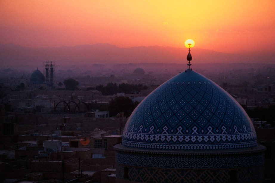 Вечер над городом Язд Иран