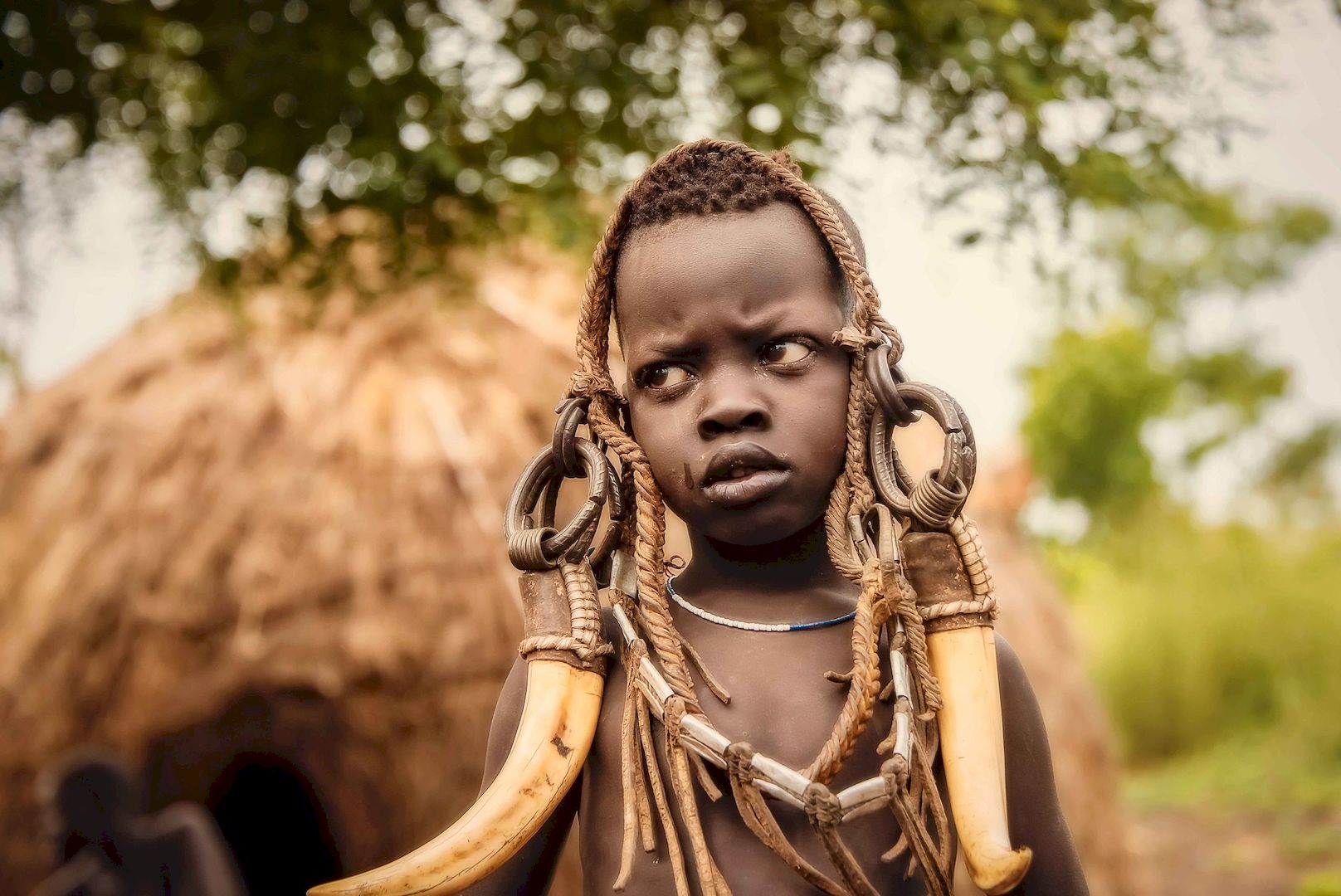 Девочка из племени Мурси Джинка Эфиопия