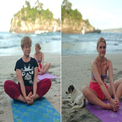 Йога на пляже 2 Бали Индонезия
