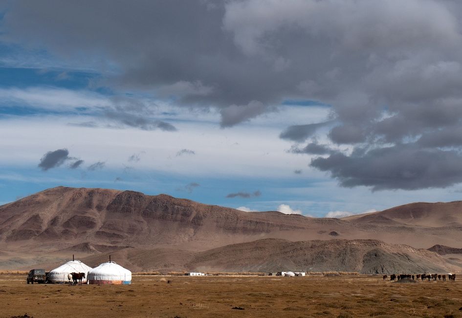 Юрты кочевников Монголия
